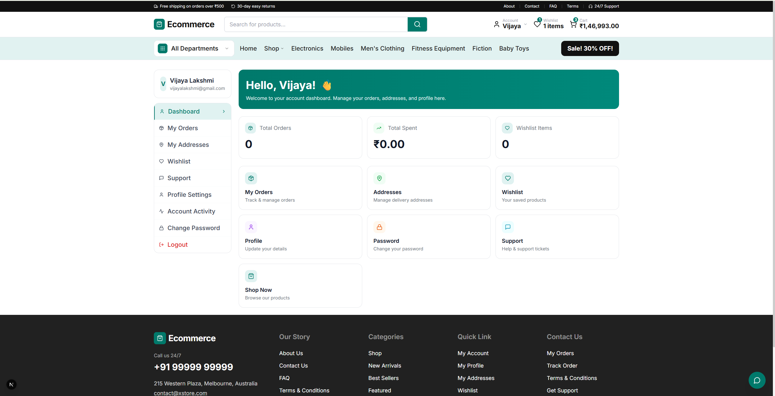 Customer Dashboard